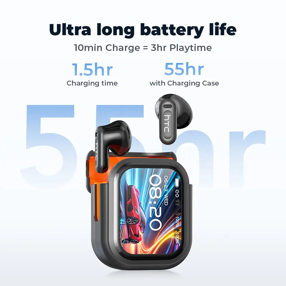 Bluetooth 6.0 Wireless Earbuds with LED Display, HiFi Stereo Sound, Waterproof Sports Headphones with Built-In Microphone for Work, Study, Calls and Daily Use