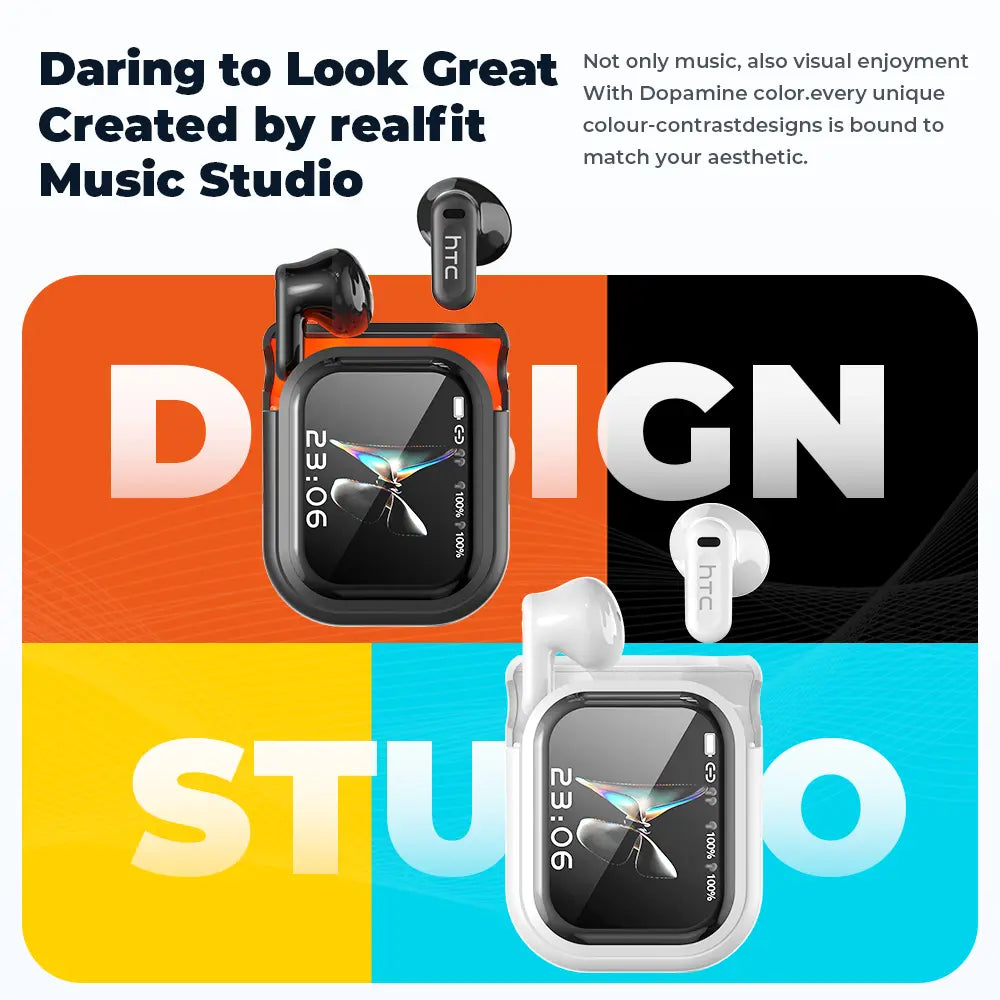 Bluetooth 6.0 Wireless Earbuds with LED Display, HiFi Stereo Sound, Waterproof Sports Headphones with Built-In Microphone for Work, Study, Calls and Daily Use